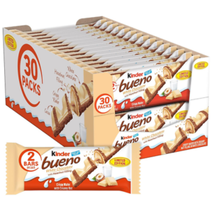Kinder Bueno White Chocolate Hazelnut Bar 1.37oz 30ct